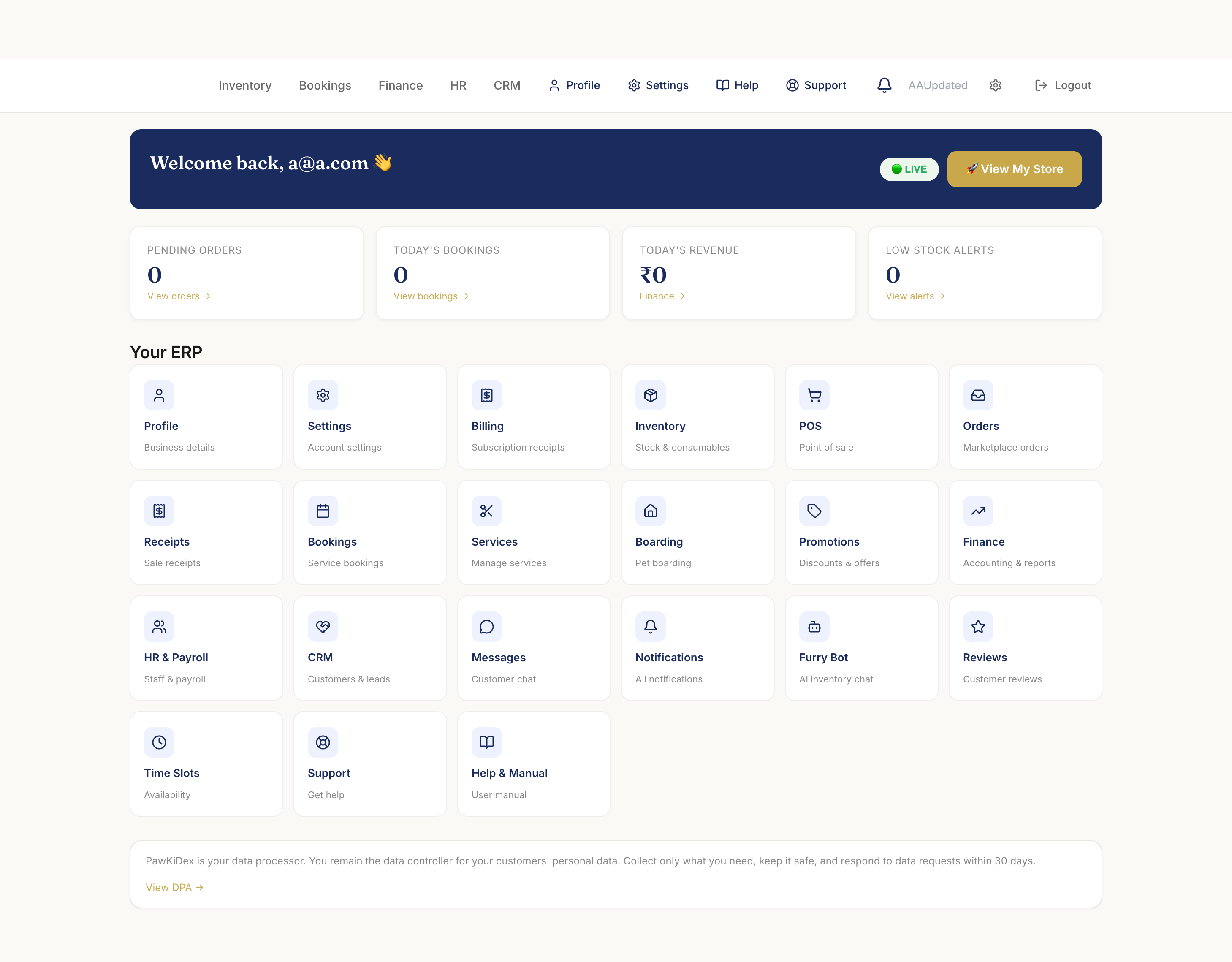 ERP Dashboard