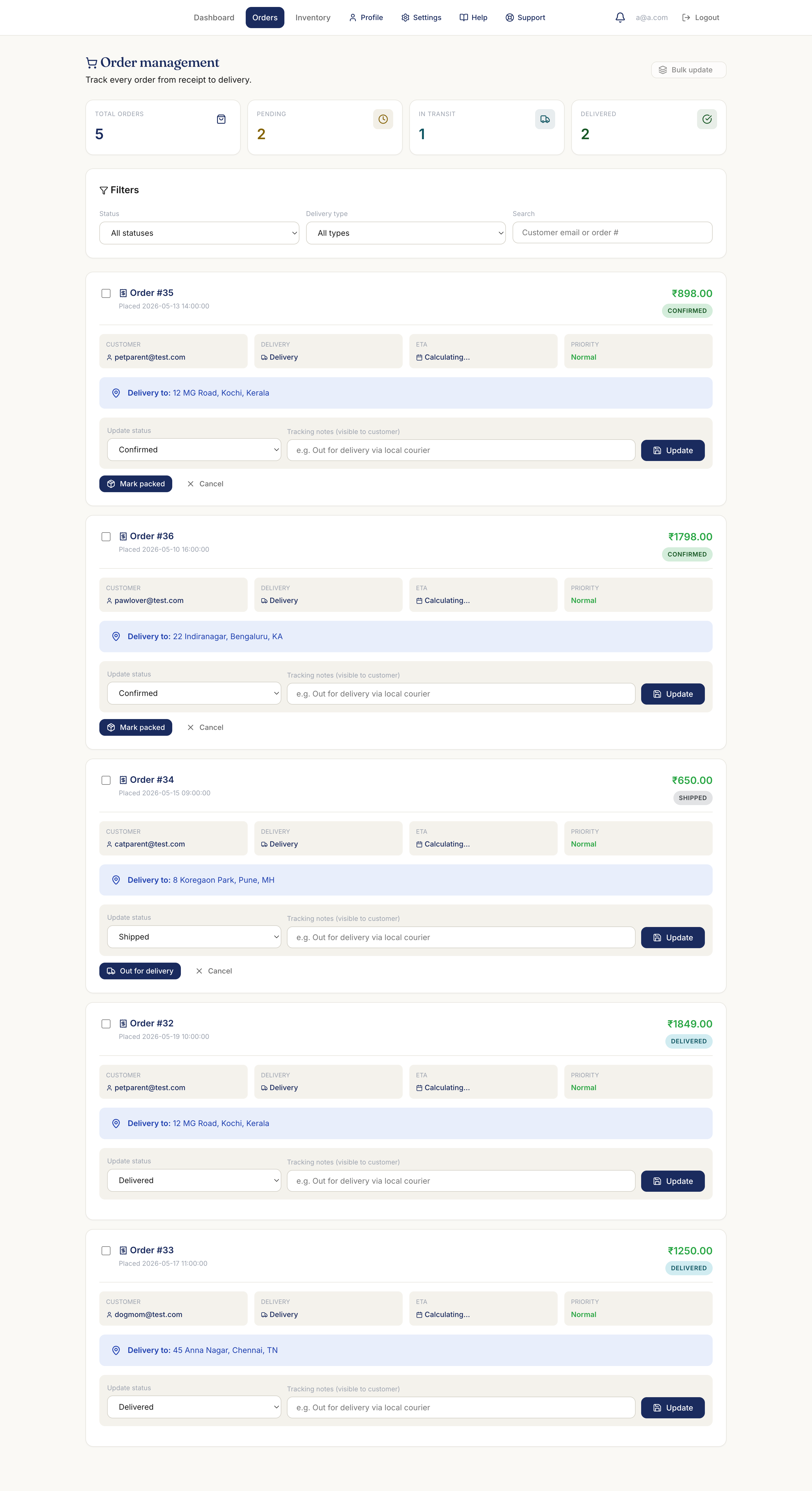 Orders and POS