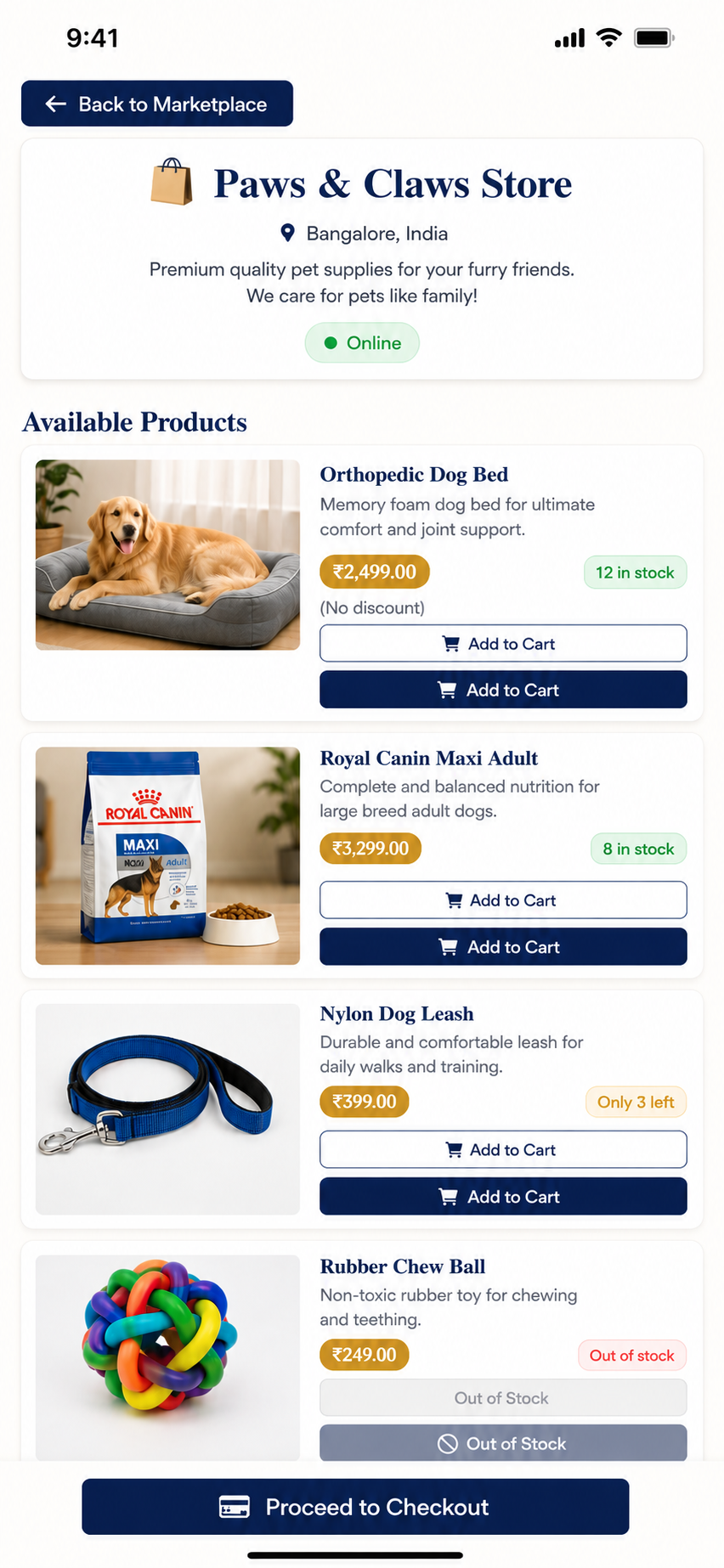 PawMart products