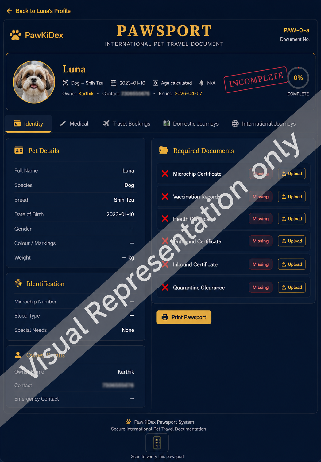 Pawsport — visual representation only